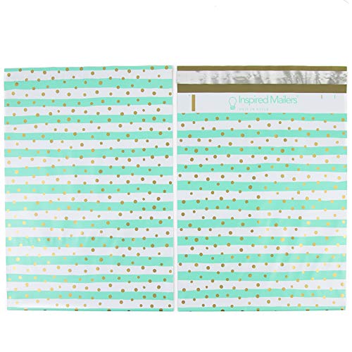 Image of Inspired Mailers - Poly Mailers 10x13 - Gold Confetti Deluxe - Pack of 100-3.15mil Unpadded Shipping Bags - Packaging Envelopes (10x13, 100 Pack)