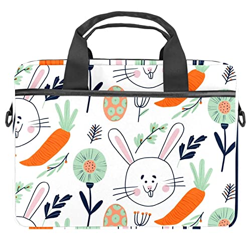 Sacoche pc portable lapin et carotte design multicolore original 13-14 pouces