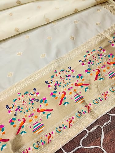 Image of DEVANGI Women's Banarasi Silk Unstitched Salwar Suit Dress Material With Dupatta