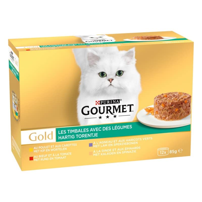 Aliment pour chat GOURMET GOLD Les Timbales au bœuf et poulet pour varier les repas