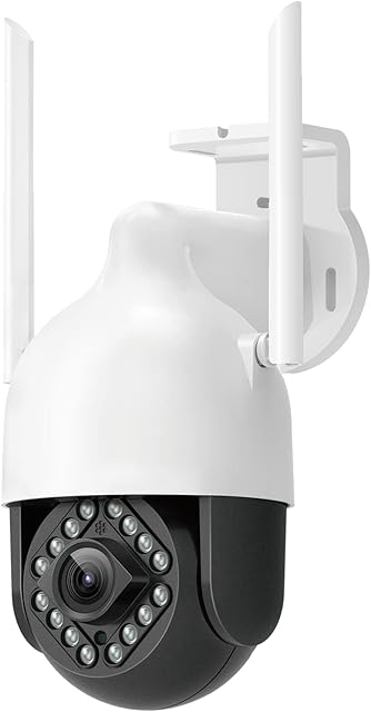 NETVUE Security Camera Outdoor 360° View, CCTV Camera Wireless Outdoor, WiFi Camera, 2-Way Audio, AI Motion Detection, 65ft IR Night Vision, Compatible with Alexa, IP66 Waterproof, 5dbi WiFi Antenna