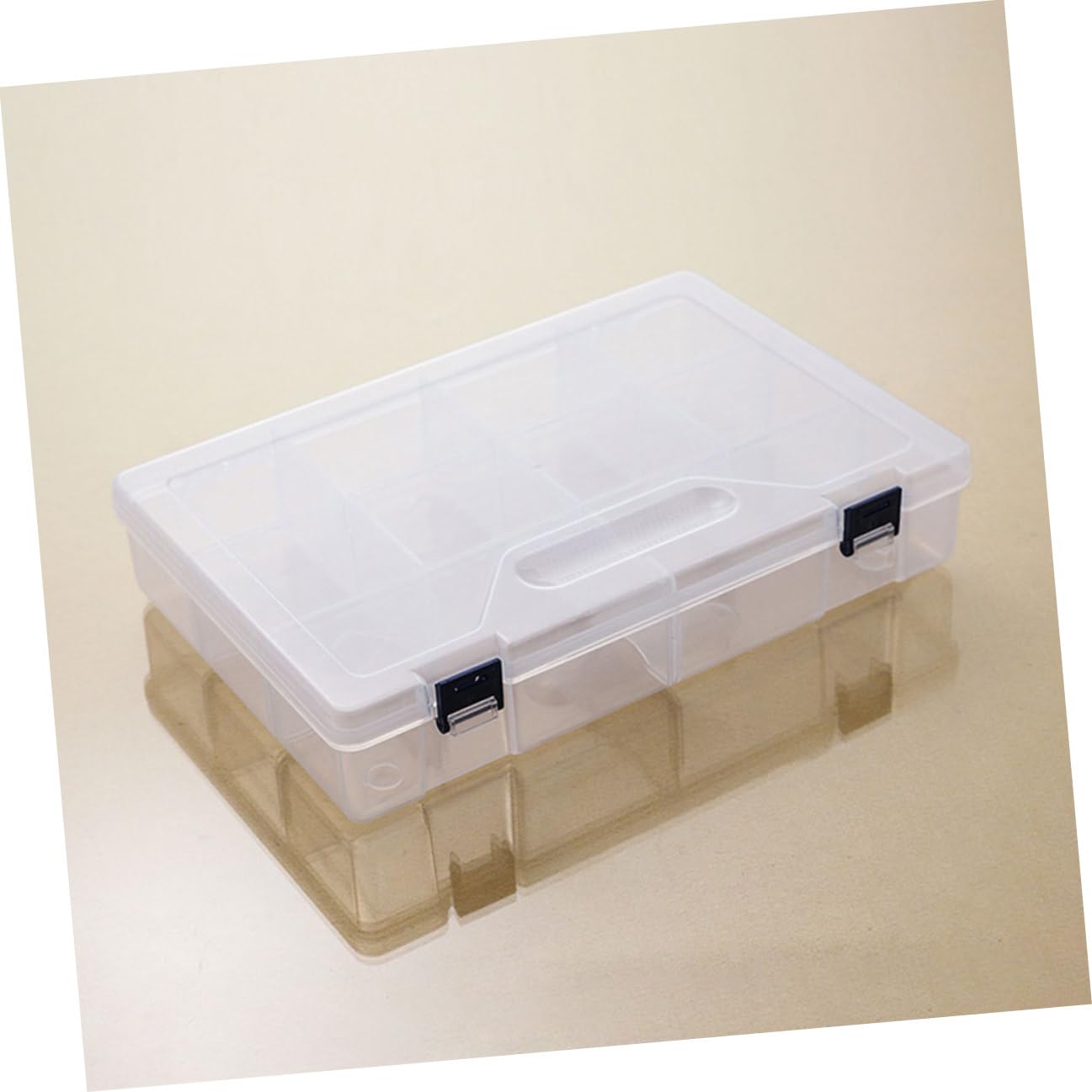 4 Pezzi Contenitore Trasparente con Scomparti Rimovibili Scatola Organizer per Utensili e Accessori Box Plastica Multifunzionale per Casa e Laboratorio