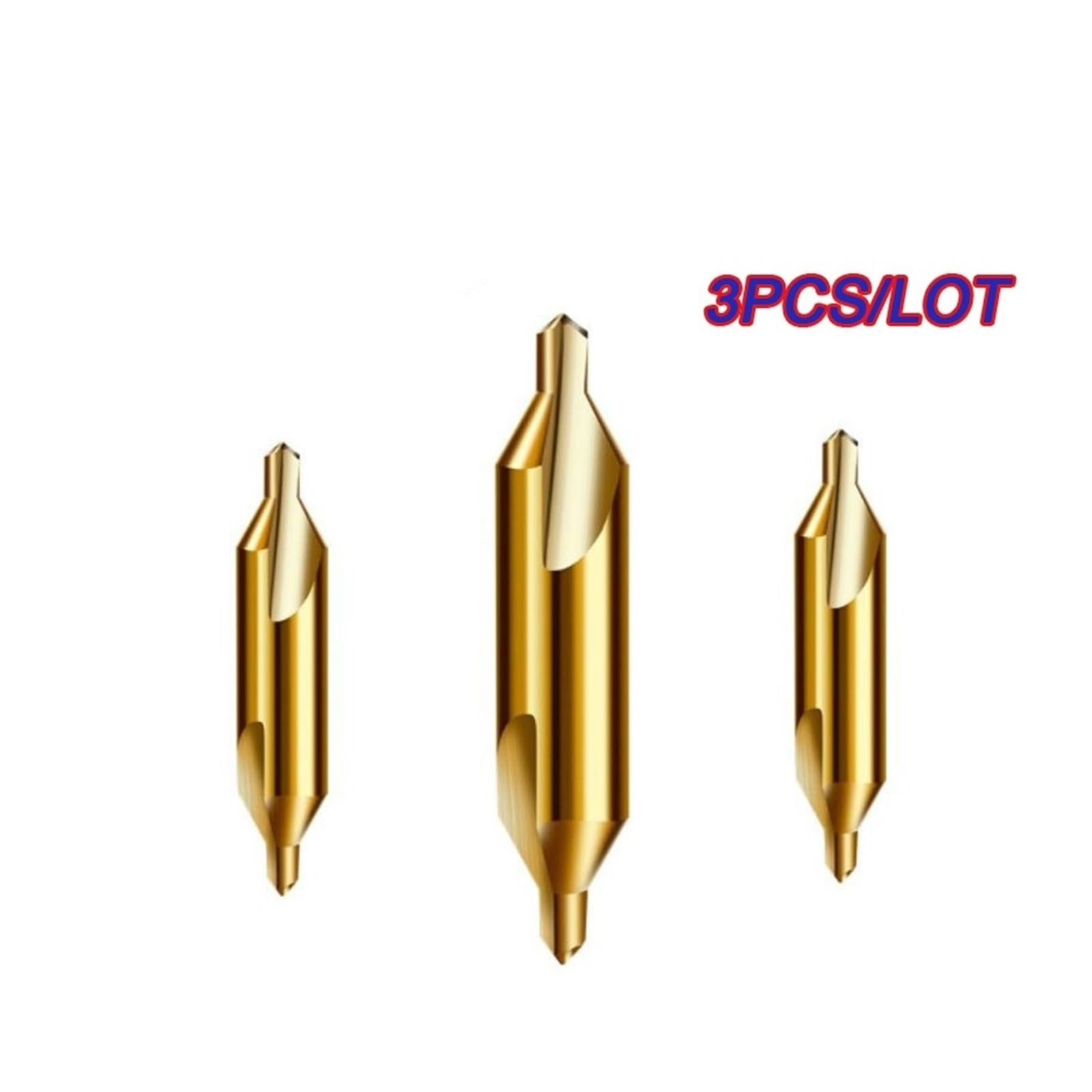 Punte centrali 3 pezzi HRB65 68 HSS Cobalto Punta da trapano Svasatore for tornio Fresa Punte for utensili Svasatori Punte Set Utensile for metallo A1 A2 A3(A5)
