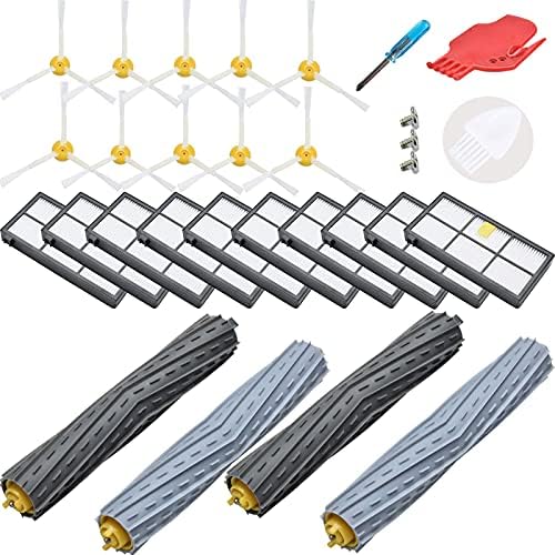 LOVECO Replacement Accessory Kit Compatible for iRobot Roomba 800 Series 850 860 861 866 870 880 890 900 Series 960 980 981 985,10 Filter,10 Side Brush,2 Tangle-Free Debris Extractor
