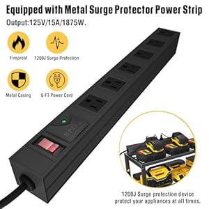 Yyrheavydutypowertoolorganizerwithchargingstationcordlessdrillhangerstoragerackbatterytoolsholderwallmountshelfforgarage32inchequippedwithsurgeprotectionpowerstrip Urban Country Home Decor Yyr heavy duty power tool organizer with charging station cordless drill hanger storage rack battery tools holder wall mount shelf for garage 32 inch equipped with surge protection power strip urban country home decor