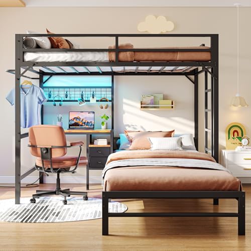 Opiniones de Litera Matrimonial E Individual Coppel - los más vendidos. 47 Literas Individuales,Litera Con Escritorio Abajo, Litera Individual Viene Con Dos Cajones y Perchas,Viene Con Barandillas y Escalera,199*195*184CM,Apto Para Adultos y Juventud...