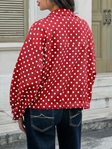 Image of Tankaneo Womens Polka Dot Zip Up Cropped Jackets