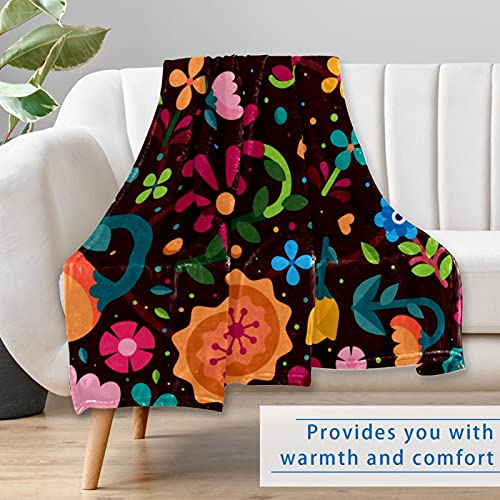 Couverture douce à motif fleurs dessin animé pour lit 150x100 cm - 7