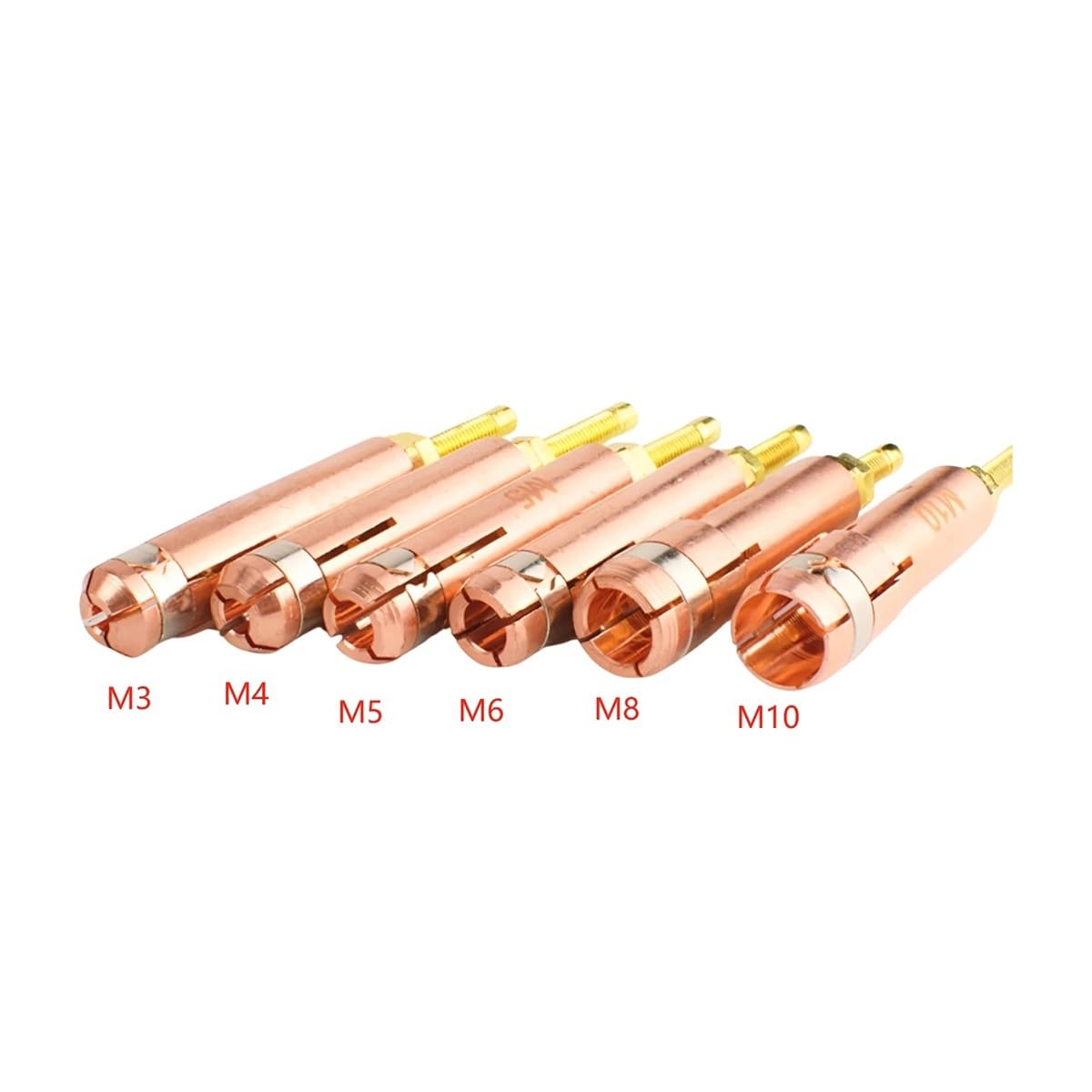 10 pinzas de sujeción M3 M4 M5 M6 M8 M10 for pistola de soldadura de pernos CD de descarga de condensador, soplete de soldadura, máquina de soldadura de pernos.(M10)
