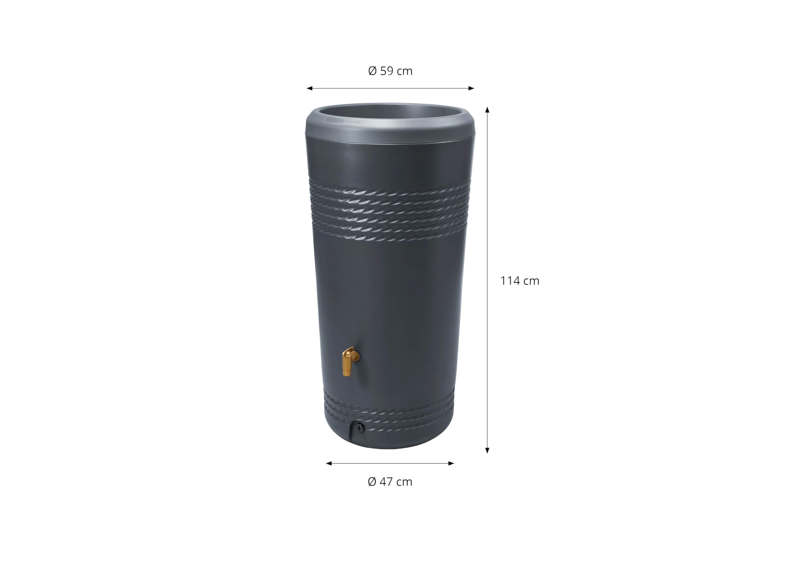 4rain Milo 2en1 depósito de Agua de Lluvia 230 L Graphite Grey | Incl. Jardinera