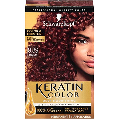 Schwarzkopf Keratin Color, Color & Moisture Permanent Hair Color Cream, 9.89 Crimson