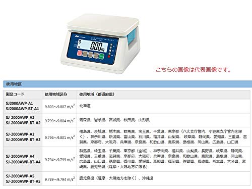 A&D ����ؖ��p �h�o�E�h���͂��� SJ-2000AWP-A1 ��Ђ傤��:2000g �ڗ�:1~2g(�g�p�͈�:20~2000g) �M���@:230(W)*190(D)mm ����t:1�n���