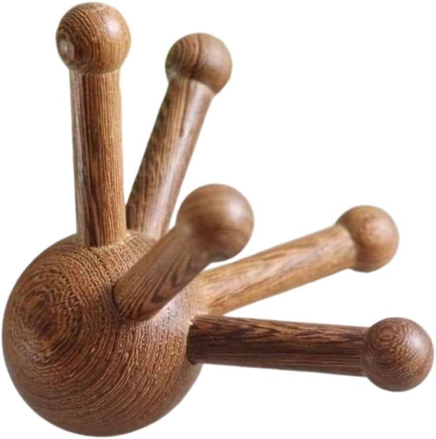 Image of Beaute Secrets Head Massager for Scalp | Wooden Trigger Point Massager Spider Shape 5 Legs | Gua Sha Wooden Body & Scalp Massage Tool | No Heat or Electricity | Relieves Stress, Muscle Stiffness & Improves Hair Growth Naturally, Brown