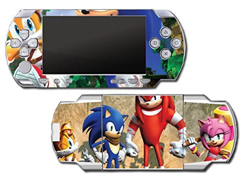 Sonic Boom Hedgehog Tails Amy Rose Knuckles Eggman Shattered Crystal Fire & Ice Robotnik Video Game Vinyl Decal Skin Sticker Cover for Sony PSP Playstation Portable Original Fat 1000 Series System