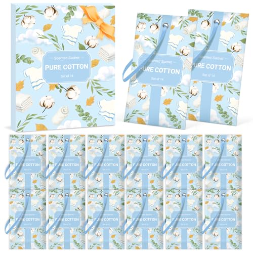 SCENTORINI Duftsäckchen, Kleiderschrank Duft, 14 Stück, Reine Baumwolle Duftsachets für Schubladen, Schränke, Beseitigung von Gerüche