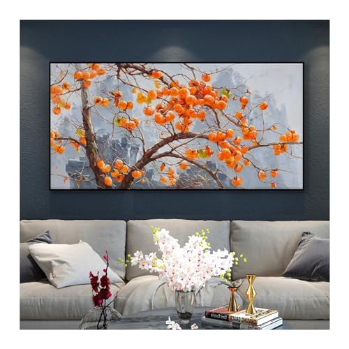 Peinture abstraite sur toile arbre kaki pour masquer les imperfections murales