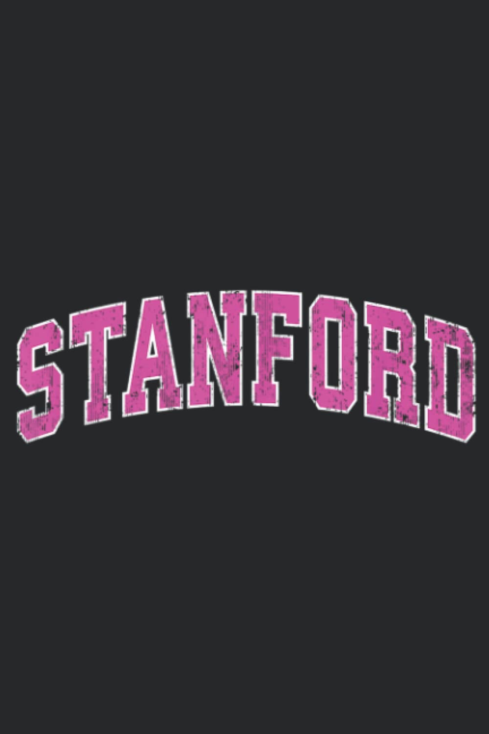 Stanford California CA Sports Design Pink Design: Plain Lined Journal Notebook, 120 Pages, Medium 6 x 9 Inches, Printed Cover