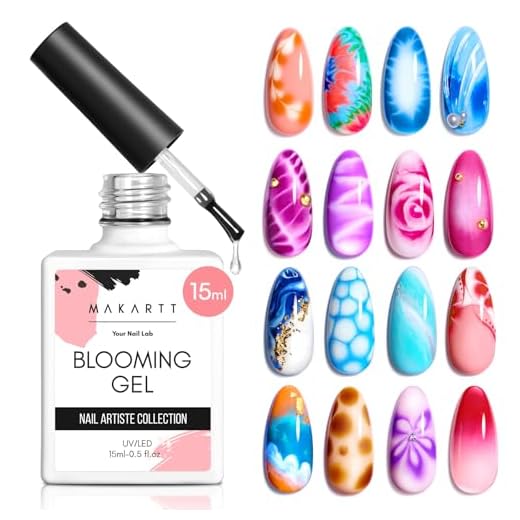 Makartt Clear Blooming Gel Esmalte Semipermanente De Uñas UV LED Soak Off de 15 ml para Efecto de Propagación, Esmalte de Uñas de Mármol, Pintura en Gel, Diseños de Uñas para DIY, flor,