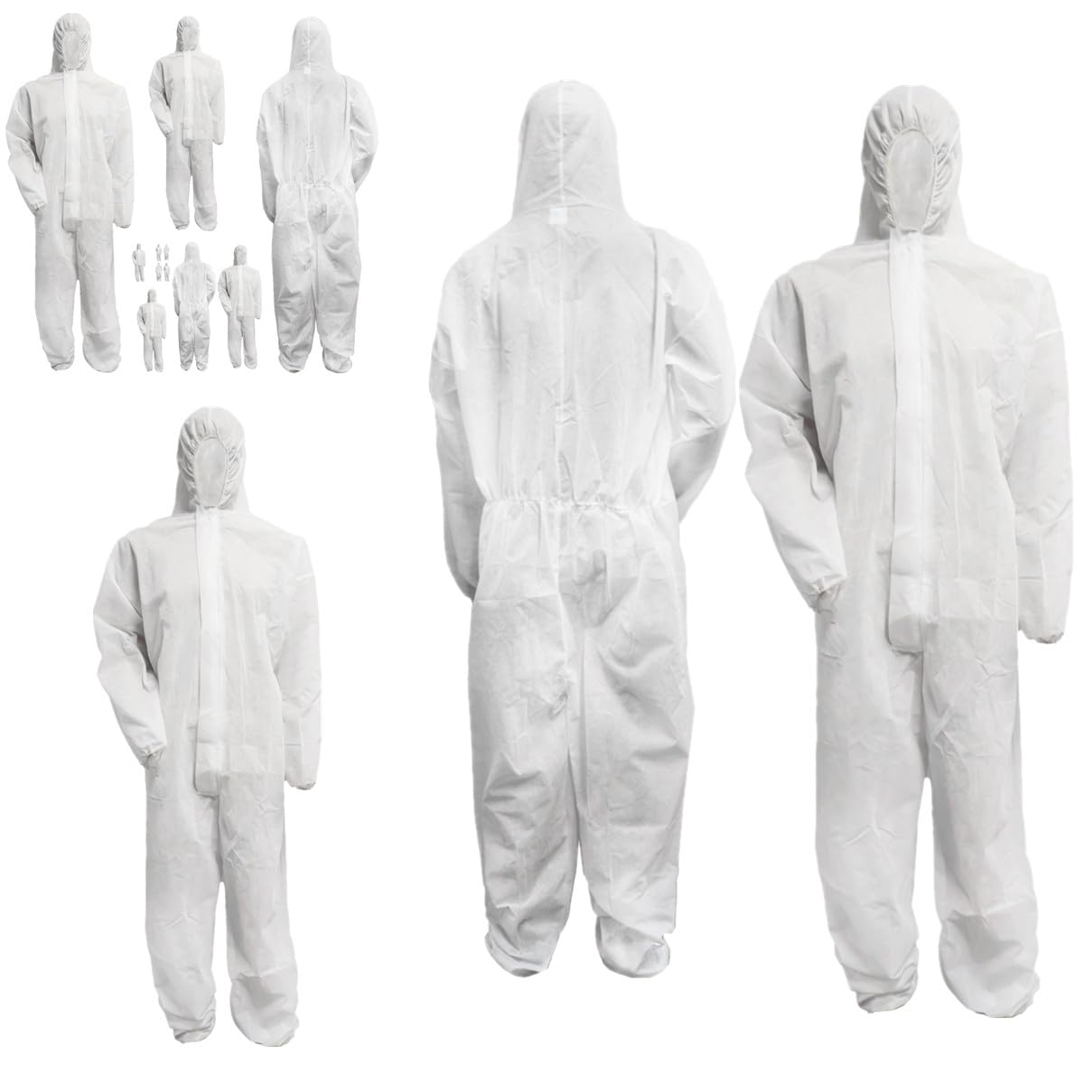 10 Stück Overall Einweganzug L-XXXL Maleranzug Einweg Overall Schutzoverall Schutzanzug Lackieranzug 40g/m² Polypropylen