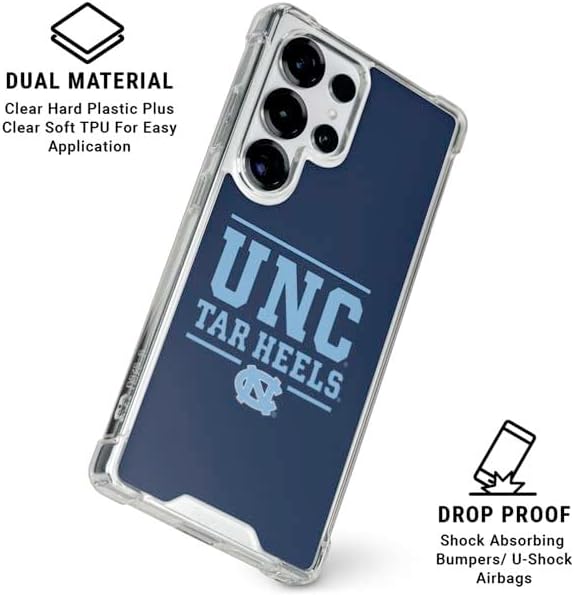 Skinit Clear Phone Case Compatible with Galaxy S25 Ultra - Officially Licensed University of North Carolina University of Tar Heels Design