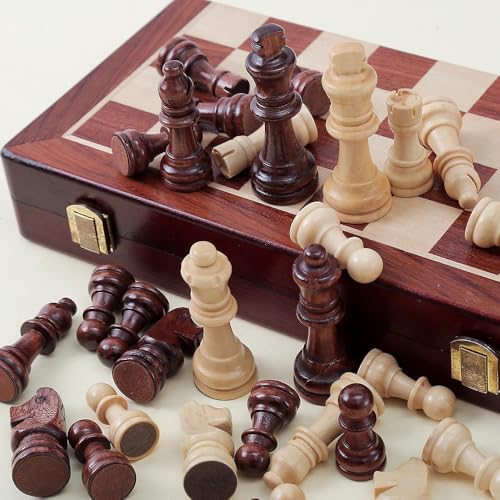 Image of 2.2 Inch Wooden Magnetic Chess Pieces Set (32 Pieces) | Strong Magnetic Wooden Chessmen for Replacement Use | Chess Pieces Only, Chess Coins only, Ideal for Teens and Adults