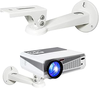 Angle Adjustable Projector Mount,2-Be-Best Mini Projector Wall Mount, Projector Hanger with Load 7.8 lbs Length 7.9" 360 Degree Rotation 1/4 Mounting Screw Projector Mount White