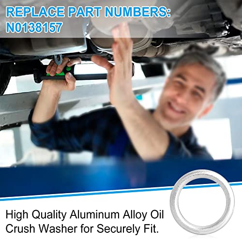 15Pcs Engine Oil Drain Plug Crush Washers Aluminum Gaskets Seal Rings Fit For Jetta Passat Tiguan Golf Cc Audi A3 A4 A5 A6 A7 A8 Q3 Q5 Q7 Tt Rs7, Replacement Oem # N0138157 #TOP3