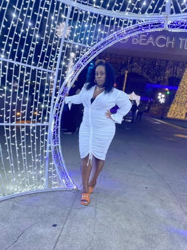 Women's Elegant Bodycon Long Dresses Deep V Neck Long Sleeves Club Night Party Midi Dress4