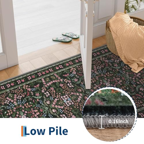 Tapete lavable para sala con diseño vintage floral miniatura 5