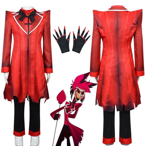 [Plazhen] �n�Y�r���z�e�� �A���X�^�[ �R�X�v���ߑ� �q���p ��ܕt�� �㉺ �t���Z�b�g Hazbin Hotel Alastor �E�B�b�O �� �ǉ��\ �R�X�`���[�� �ϐg �ϑ� ���� cos cosplay (�ߑ��Z�b�g,�q���p 110)