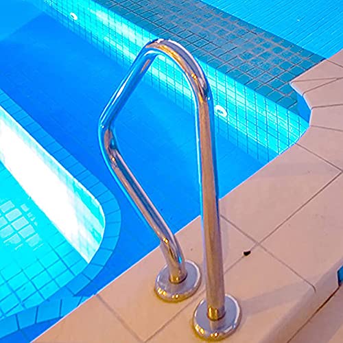 Rampe d'appui de piscine en acier inoxydable 1 mm avec gaine de protection de poignée - 6