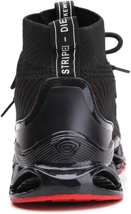 Ezkrwxn Sneakers for Men Running Shoes Athletic Tennis Walking Shoes Fashion Sneaker mesh Breathable Black red Size 9.5