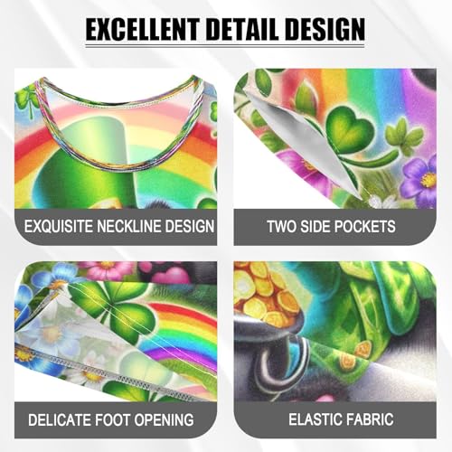 Panda St Patricks Rainbow Pajama Set Short Sleeve Pajamas Shorts Sets Cotton PJS 2 Piece Clothes Set 5Y4