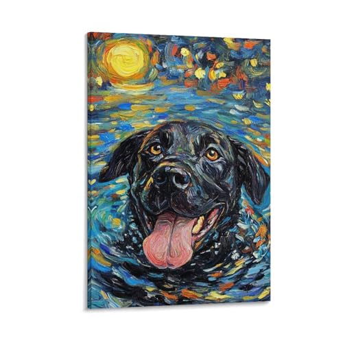 Tableau Labrador Retriever impression sur toile de décoration murale premium 30x45 cm