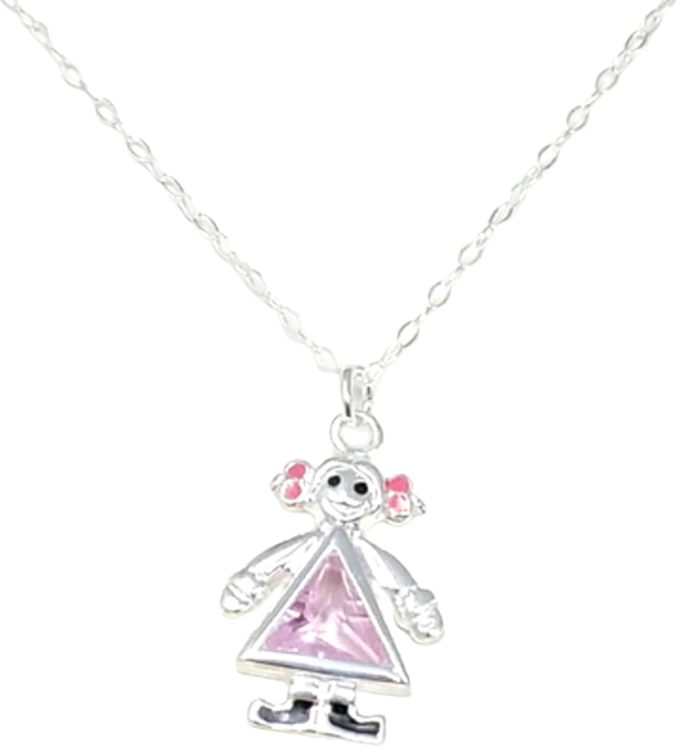 Whimsy Gift Shop Sterling Silver Little Girl Pendant Necklace