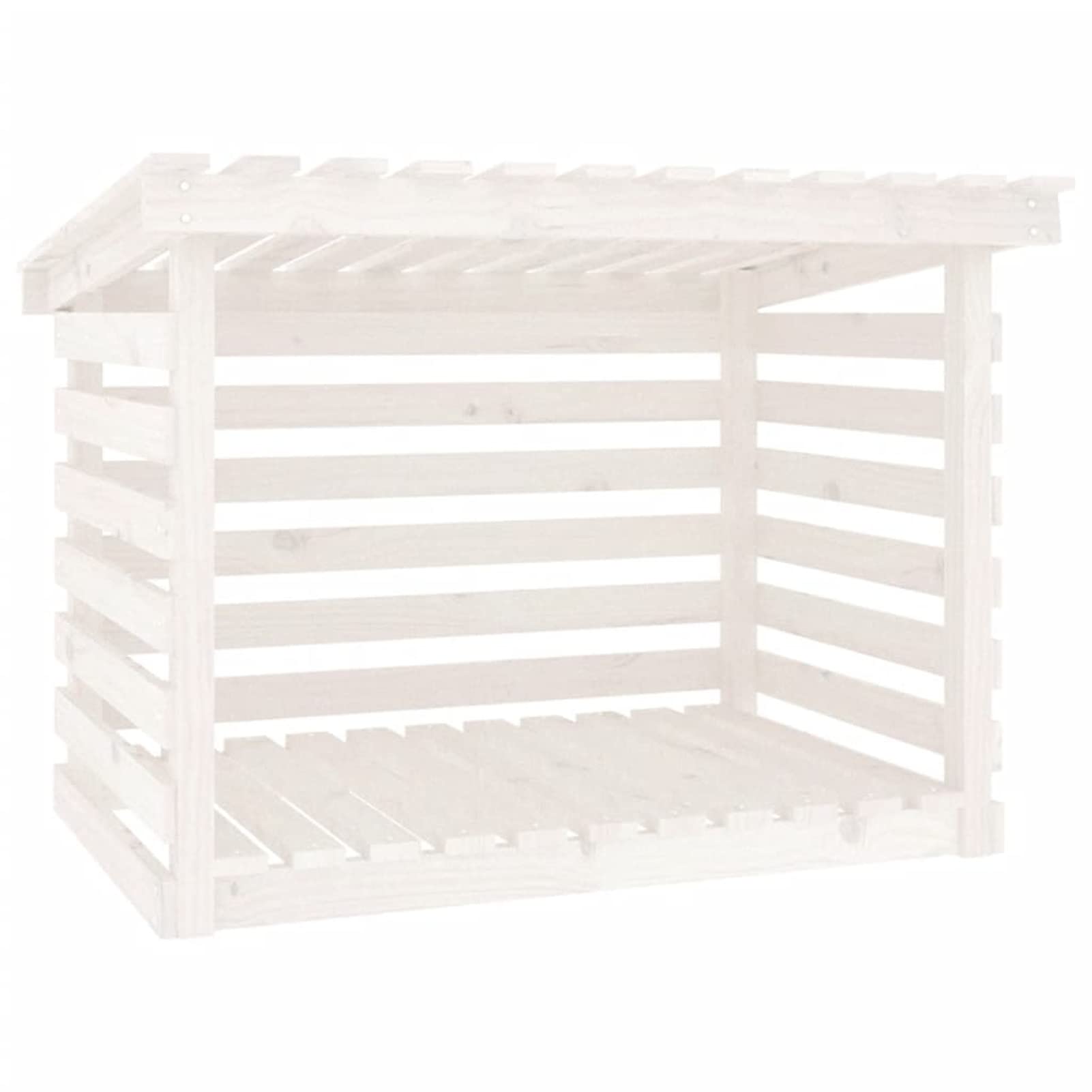 Homgoday Soporte para Leña Robusto,Estantería para leña para Interior y Exterior Leñero de estanteria Exterior leñero Interior Pino estanteria Exterior Blanco108x73x79 cm