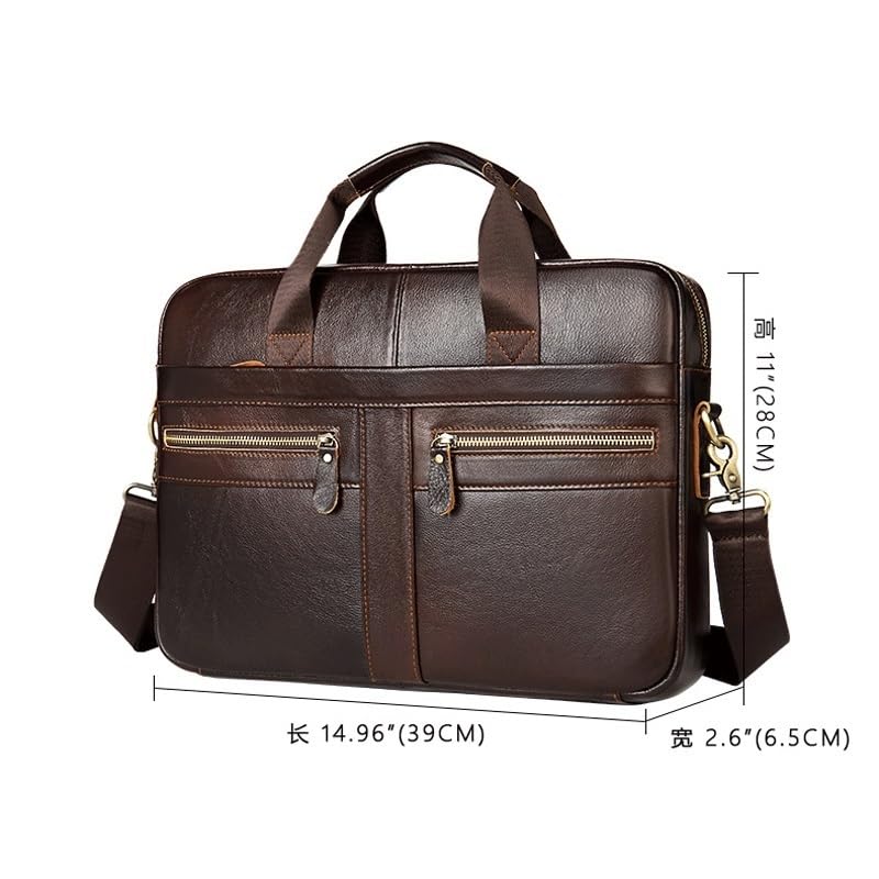 Leather Briefcase for Men Vintage Travel Business Bag Tote Large Capacity Multi-layer Computer Briefcase2