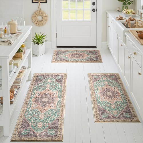 GRANNY SAYS Boho Kitchen Rug Sets of 3, Non Slip