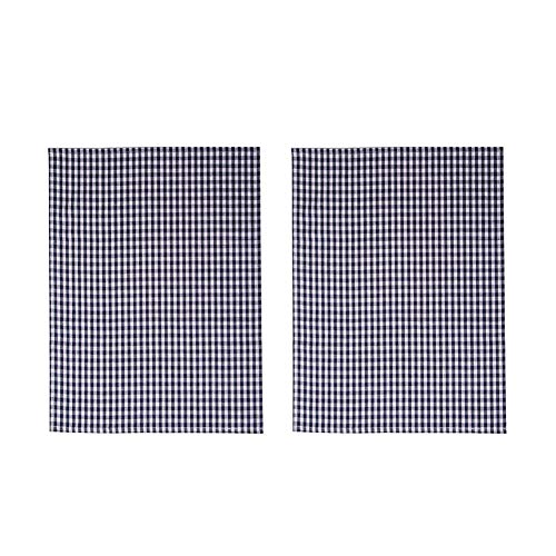 abteata Geschirrtuch, 100 % Baumwolle, Vichy-Muster, 40,6 x 61 cm, Weiß / Blau, 2 Stück Cover