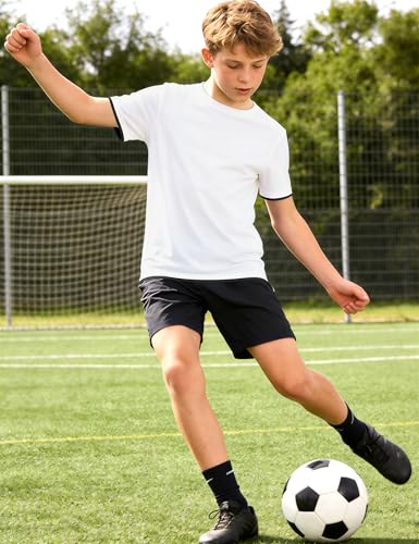 Image of Somaibo Boys Athletic Shirts Mesh Kids Short Sleeve T-Shirts Quick Dry Youth Activewear Tops for Teens