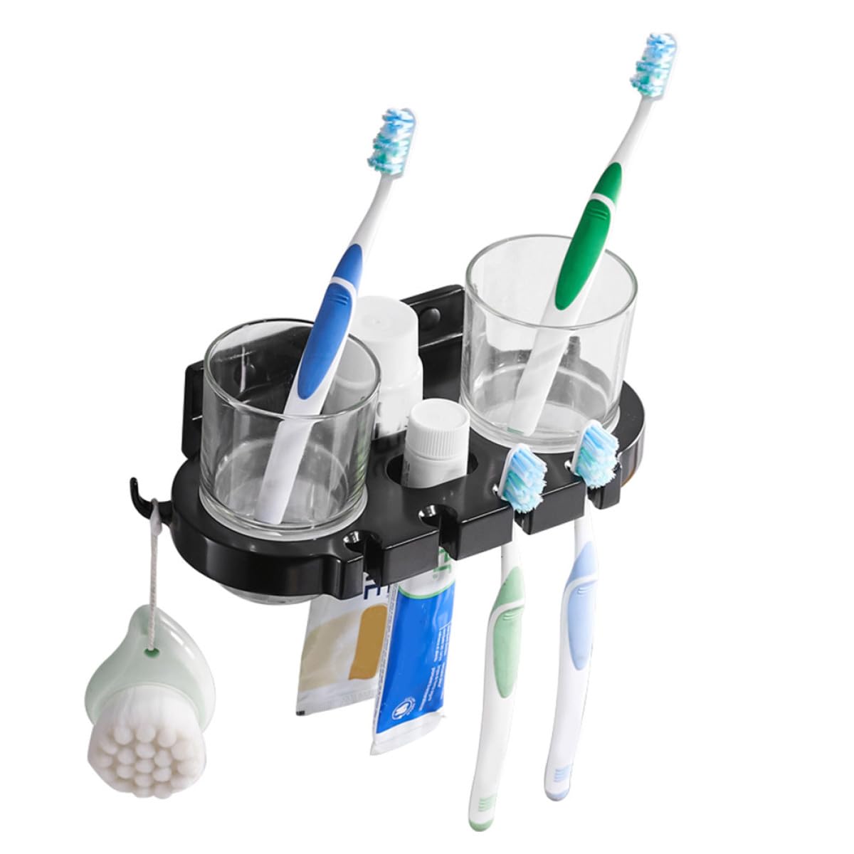 ERINGOGO Spazzolino Bagno Portaspazzolino in Alluminio Con Ganci Portaspazzolino Con Adatto Per Bicchieri e Spazzolini Da Denti