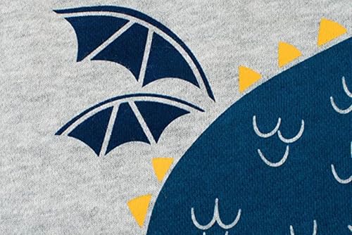 Image of Popshion Toddler Boys Sweatshirts Dinosaur Long Sleeve Pullover Crewneck Shirts Cartoon Tee Sport Tops for Kids 1-8T