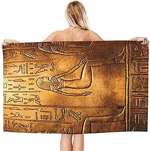 Epushow Ancient Egyptian Image Beach Towel, Oversized Microfiber Bath Towel, Large Beach Towel, Quick Drying, Travel Accessories Gifts, Women's Lovely Beach Towel, Men's Cool Beach Towel #TOP1