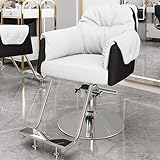 ♡: Altezza regolabile: questa sedia da barba può essere ruotata di 360 gradi per offrire un'esperienza completa sia che si tratti di rasatura, rifinitura, rifinitura, styling, tintura o asciugatura; La sua potente pompa idraulica può funzionare facilmente con il pedale integrato.