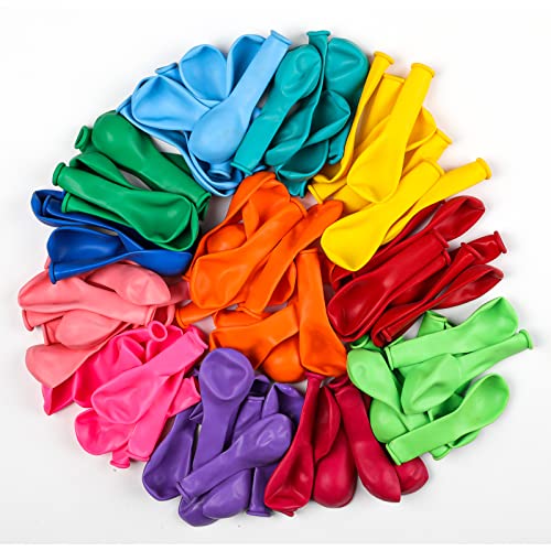 Image of Voircoloria 105pcs Colorful Balloons 12inch Rainbow Latex Balloons for Boys Girls Birthday Baby Shower Gender Reveal Wedding Decorations