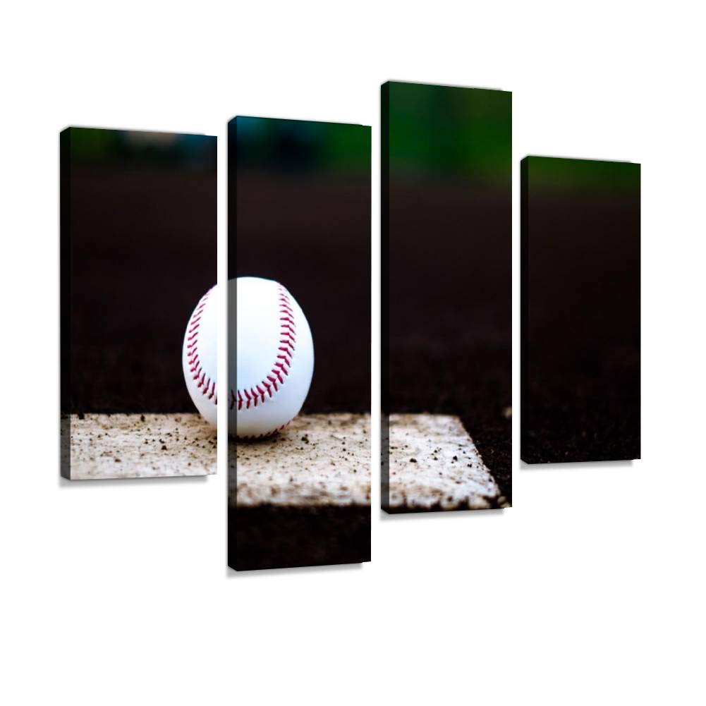 Amazon.co.jp: アートパネル ベース上に置かれた野球のボールやきう  