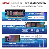 MeLE Overclock4C Mini-PC, N100 16GB 512GB, Drievoudig Scherm 4K, USB-C,voor IoT