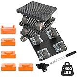 New Upgrade Furniture Sliders Furniture Movers with 4 Wheels, Furniture Lift Mover Tool Set with 360° Rotatable, Furniture Dolly for Moving Heavy Duty Sofa, Bed, Maximum Load 1100LBS