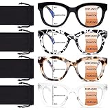 CHOFILORD Progressive Multifocus Reading Glasses for Women Men Blue Light Blocking Computer No Line Multifocal Readers (A1 Multicolor, 1.75, Diopters)
