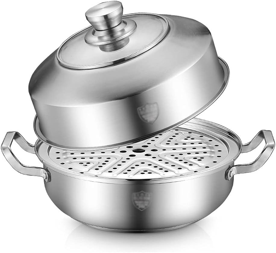 Marmite à vapeur pour fruits de mer en inox avec fond thermique épais